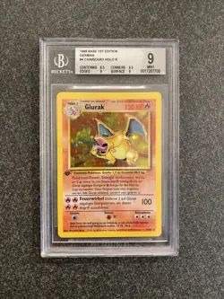 🔥 Pokemon 1st edition German CHARIZARD GLURAK BGS 9 MINT Base set 4/102 - Image 1