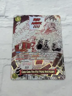 One Piece CCG Gum-Gum Fire-Fist Pistol Red Hawk OP11-114 Foil Event English - Image 1