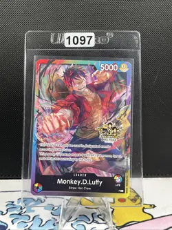 ONE PIECE TCG MONKEY D. LUFFY RARE 3RD ANNIVERSARY PROMO ALT ART (1097) - Image 1