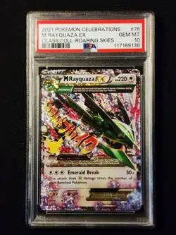 Pokemon Celebrations M Rayquaza EX Holo Ultra Rare Card 76/108 PSA 10 - Image 1