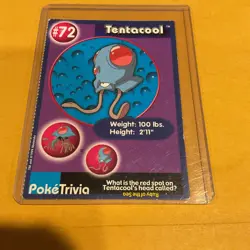 1999 Pokemon Burger King PokeTrivia Movie Card '#72 Tentacool', Original 151 - Image 1
