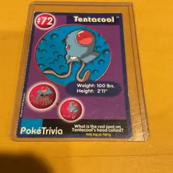 1999 Pokemon Burger King PokeTrivia Movie Card '#72 Tentacool', Original 151 - Image 2