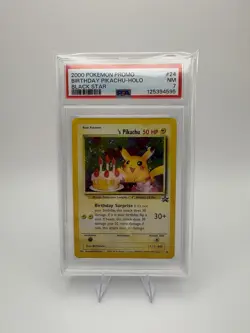 Pokemon 2000 Black Star Promo #24 Birthday Pikachu-Holo PSA 7 - Image 1