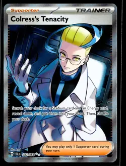 2024 TCG Pokemon #087 Colress's Tenacity 087/064 Holo Full Art Shrouded Fable - Image 1