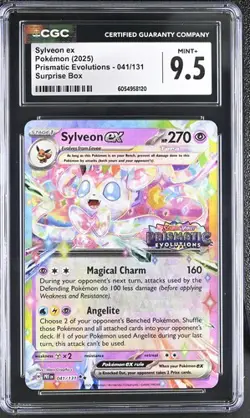 2025 Pokemon Sylveon ex Prismatic Evolutions 041/131 CGC 9.5 (JJ) - Image 1
