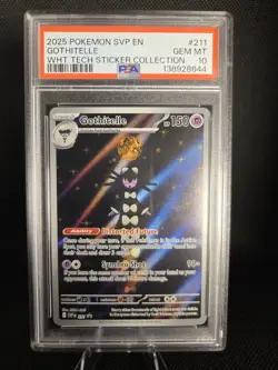 Pokemon TCG Gothitelle SVP 211 White Flare Tech Sticker Collection PSA 10 Gem MT - Image 1