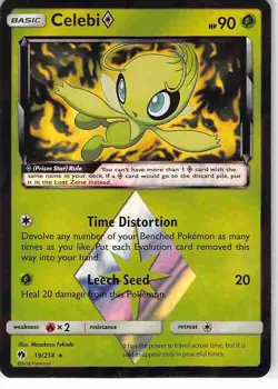 Celebi ◇ 19/214 Rare Prism Star Lost Thunder Pokemon NM - Image 1