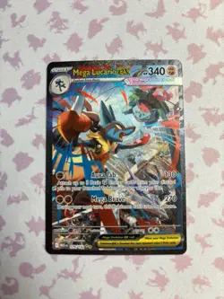 Pokemon Mega Lucario EX 179/132 Me01 Mega Evolution Holo Special Rare 340HP - Image 1