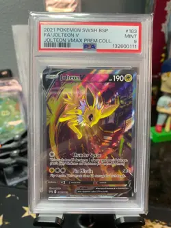Pokemon Jolteon V SWSH183 SWSH: Sword & Shield Promo Full Art Holo PSA 9 - Image 1