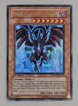 Yu-Gi-Oh TCG Red-Eyes Zombie Dragon SDZW-EN001 1st Edition Ultra Rare Played LP - Image 1