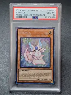 2023 Yugioh AMDE-EN013 Purrely Collector's Rare 1st Edition PSA 10 Gem Mint - Image 1