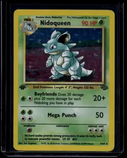 Pokemon TCG Nidoqueen 7/64 Jungle 1st Edition Holo Rare LP - Image 1