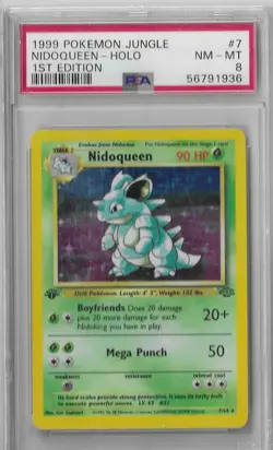 PSA 8 NM-MT Nidoqueen 7/64 1st Edition Jungle WOTC Pokemon TCG Card - Image 1