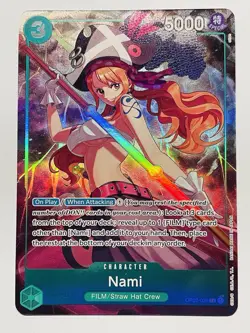 One Piece Card TCG - Nami Pirate Alternate Art Op02 Promo card Mint English - Image 1