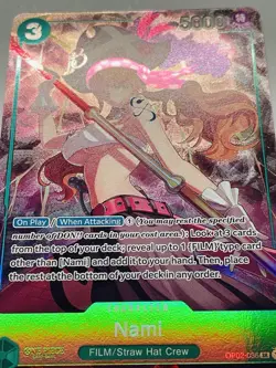 One Piece Card TCG - Nami Pirate Alternate Art Op02 Promo card Mint English - Image 3
