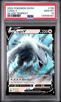 Pokemon Lugia V Silver Tempest Holo Ultra Rare #138 PSA 10 Gem Mint - Image 1
