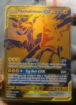 Pokemon TCG Pikachu & Zekrom GX Holo Black Star Promo Card #SM248 - Image 1