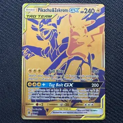 Pokemon TCG Pikachu & Zekrom GX Holo Black Star Promo Card #SM248 - Image 1