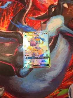 Lucario GX SV64/SV94 Hidden Fates: Shiny Vault Holo Pokemon Card MP/HP - Image 1
