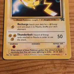 Pikachu Black Star Promo Card No.4 Kids WB Presents POKEMON The First Movie! 🔥 - Image 2