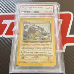 Pokemon TCG Raikou Holo Rare 13/64 Neo Revelation Unlimited PSA 8 English Card - Image 1