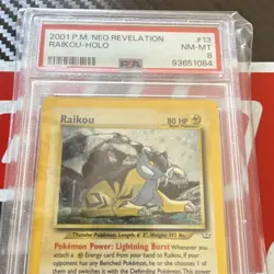 Pokemon TCG Raikou Holo Rare 13/64 Neo Revelation Unlimited PSA 8 English Card - Image 4