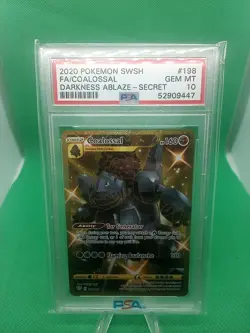 2020 Pokemon Swsh Coalossal Darkness Ablaze Secret Rare Gold PSA 10 198 /189 - Image 1