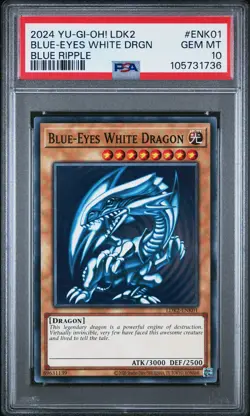 2024 YU-GI-OH! LEGEND DECKS II BLUE RIPPLE #ENK01 BLUE-EYES WHITE DRAGON PSA 10 - Image 1