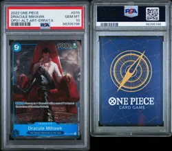 2022 ONE PIECE OP01-ROMANCE DAWN ALTERNATE ART-ERRATA #070 DRACULE MIHAWK PSA 10 - Image 3