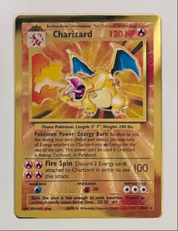 2021 CHARIZARD POKEMON CELEBRATIONS GOLD ULTRA PREMIUM METAL GOLD #4/102 - Image 1