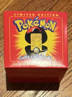 1999 Burger King Pokemon Pikachu 23K Gold Trading Card w/ Original Box Sealed - Image 3