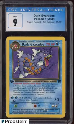 2000 Pokemon TCG Team Rocket 1st Edition #25 Dark Gyarados CGC 9 MINT - Image 1