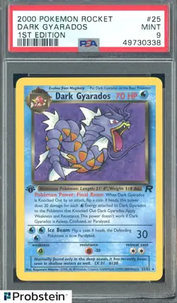 2000 Pokemon Rocket 1st Edition #25 Dark Gyarados PSA 9 MINT - Image 1