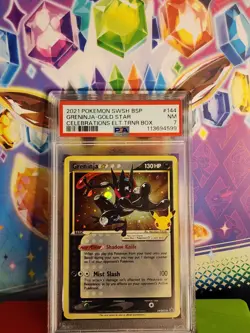 PSA 7 - GRENINJA 💫 SWSH144 - CELEBRATIONS ETB 25TH BLACK STAR PROMO GOLD STAR - Image 1