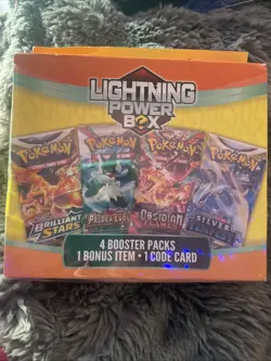 Pokemon TCG Lightning Power BOX With 4 Pokemon Packs Mystery Box Factory Sealed - Image 1