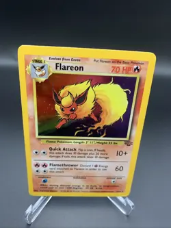 Pokemon TCG Flareon Jungle 3/64 Holo Unlimited Holo Rare HP - Image 1
