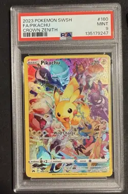 Pokemon Crown Zenith Pikachu #160/159 PSA 9 Mint Full Art Secret Rare - Image 1