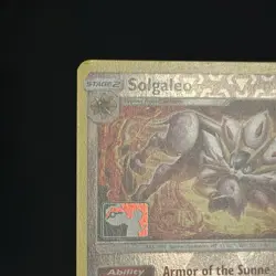 SM Cosmic Eclipse Solgaleo 142/236 Reverse Holo Pokemon Club League Play! Stamp - Image 3