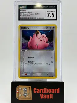 2005 Pokemon Ex Unseen Forces Clefairy Reverse Holo No. 53 CGC 7.5 1401021847274 - Image 1
