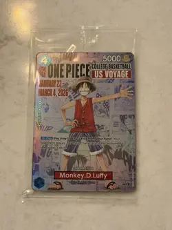 Monkey.D.Luffy (College Basketball US Voyage) One Piece Promotion Card Sealed - Image 1