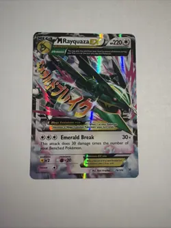 Pokemon TCG Mega M Rayquaza EX Card Roaring Skies 76/108 Lightly Played Plus LP+ - Image 1