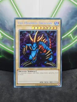 Yugioh Tri-Horned Dragon LOB-EN000 Secret Rare 25th Anniversary NM - Image 1