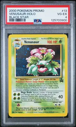 2000 POKEMON PROMO BLACK STAR #13 VENUSAUR-HOLO PSA 4 - Image 1