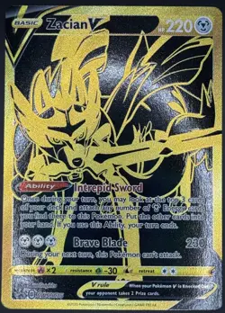 Pokemon TCG Zacian V Sword & Shield Black Star Promo Full Art Holo SWSH076 NM - Image 1