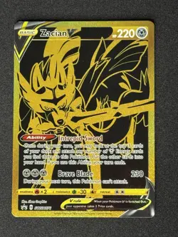 Pokemon TCG Zacian V Gold Holo Black Star Promo SWSH076 M/NM - Image 1