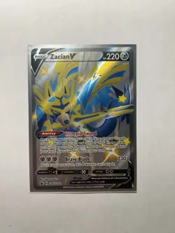 Zacian V SWSH292 Full Art Black Star Promo Pokemon Card NM - Image 1