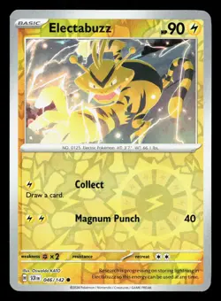 Electabuzz 46/142 Stellar Crown NM Reverse Holo Pokemon Card TCG - Image 1