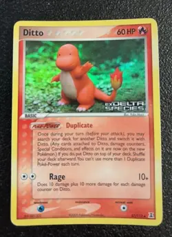 Pokemon Card-Ditto-Holo-Delta Species-37/113-ENG-Stamped-Very Good - Image 1