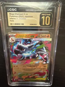 🔥🔥 CGC 10 Pristine Mega Charizard ex RR 013/080 M2 Inferno X Japanese Pokemon - Image 1