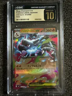 🔥🔥 CGC 10 Pristine Mega Charizard ex RR 013/080 M2 Inferno X Japanese Pokemon - Image 3